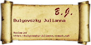 Bulyovszky Julianna névjegykártya